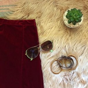 Burgundy 💋 Suede Long Skirt